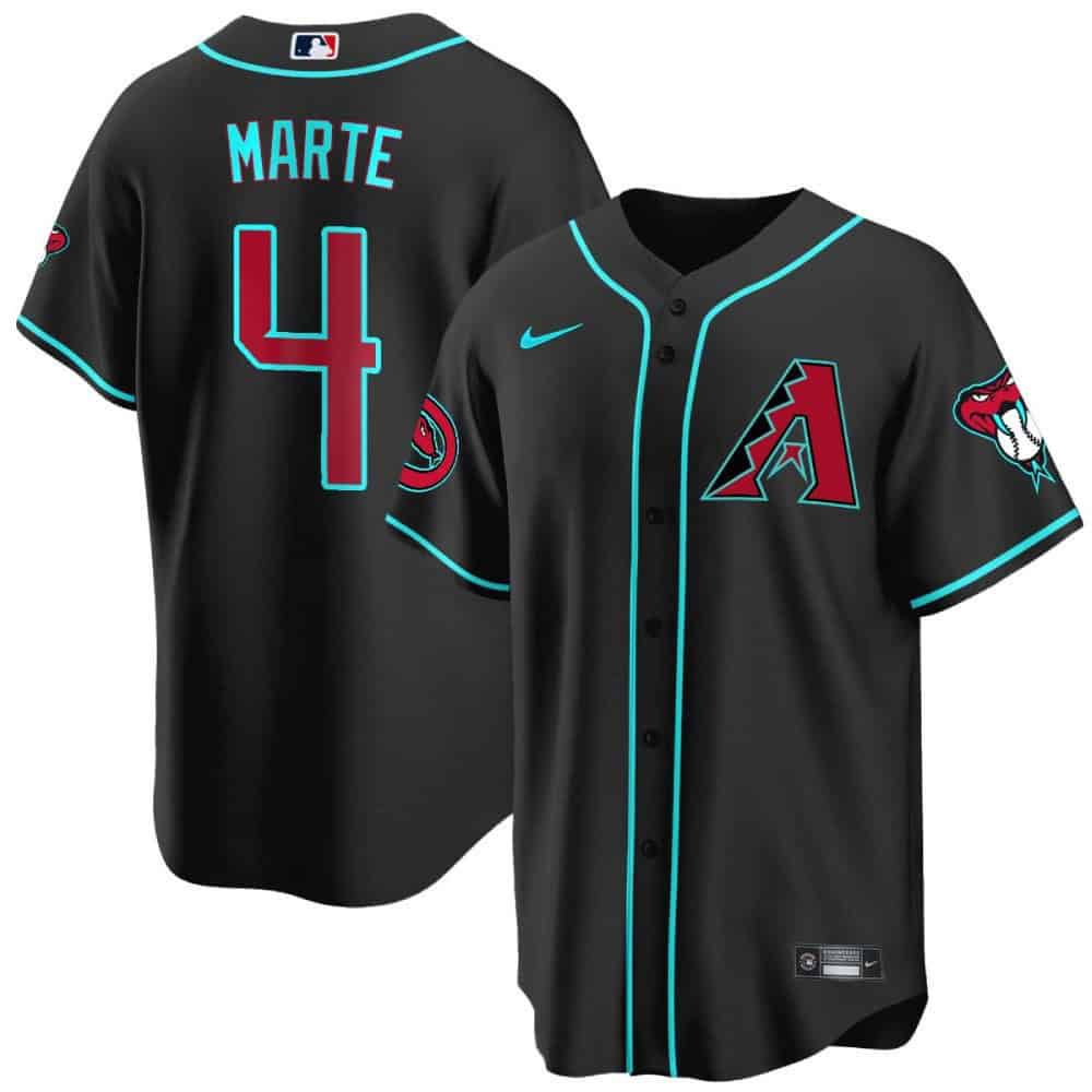 Men Arizona Diamondback #4 Marte Black 2024 Nike Cool Base MLB Jersey